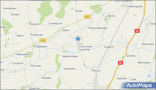 mapa Murzynowo Kościelne, Murzynowo Kościelne na mapie Targeo